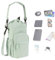 Hogvinnatil Bottle Holder with Carry Strap, Outdoor Water Bottle Carrier with Additional Pockets, Large Volume Waterproof Organiser Bag, Adjustable Strap, Outdoor Accessories for Sports, Green, see