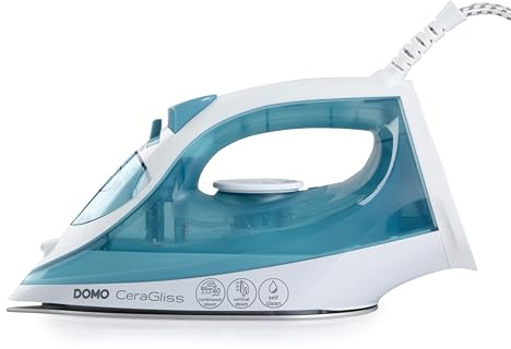 DOMO DO7060S Dampfbügeleisen CeraGliss - Selbstreinigungsfunktion - 320ml Wassertank - 40g/min Dampf - Einstellbare Dampfmenge - Blau