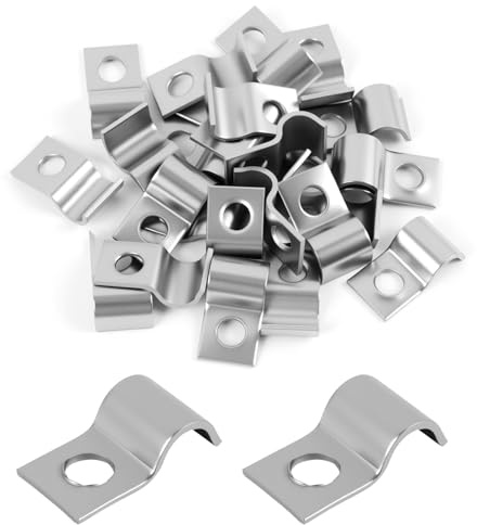 Jecdfs 25 Stk Hochleistungs Kabelschellen aus Edelstahl, Einzelloch Kabelhalter für Kabel mit Ø 8 mm, 1 mm dicke Metallkabelclips für Unterputzinstallation