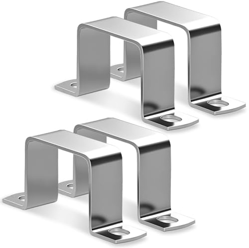 sturiz 4 Pcs Abrazaderas de Tubo Cuadradas 50x50mm de Acero Inoxidable 304 en Forma de U Abrazadera Metalicas Cuadrada para Puertas de Entrada Ventanas Tuberías de Suministro de Agua y Otras Tuberías
