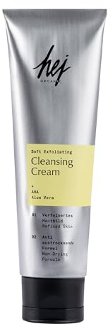 HEJ ORGANIC Soft Exfoliating Cleansing Cream 100 ml - Reinigungsbalm | Sanfte Peelingcreme mit AHA, fördert Zellerneuerung, verfeinert das Hautbild, Naturkosmetik, vegan