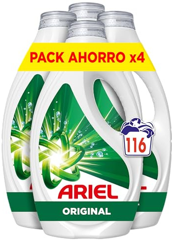 Ariel Detergente Líquido para Lavadora Original, Elimina Manchas y Malos Olores en 1 Lavado, 116 Lavados