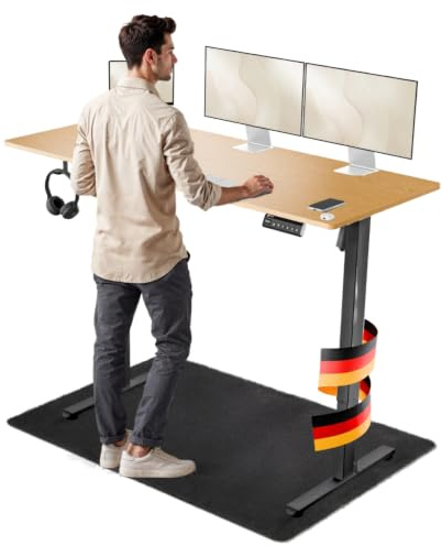 LUTIVO Foxtrot Höhenverstellbarer Schreibtisch elektrisch [JETZT NEU] | 140x60cm | Leiser Schreibtisch höhenverstellbar elektrisch | Elektrischer Schreibtisch mit Kabelversteck & OneTouch Profilen