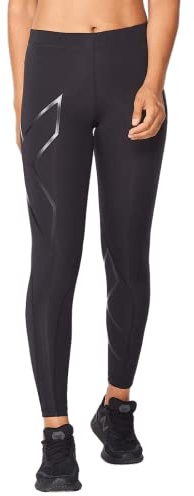 2XU Women's Core Compression Tights, Black/Silver, XS