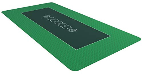 Bullets Playing Cards, Profi Pokermatte grün in 160 x 80cm eigenen Pokertisch, Deluxe Pokertuch Tischunterlage, Pokerteppich, Pokertischauflage Tischunterlage