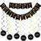 Ruhestandsparty-Dekorationen für Männer und Frauen, Schwarz Gold Happy Retirement Banner Hängende Wirbel Kit für Ruhestand Party Decor Supplies