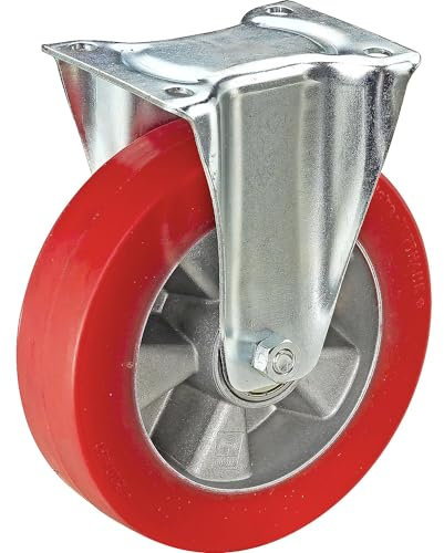 Wicke | Polyurethan-Reifen auf Alu-Felge | Rad-Ø x Breite 125 x 40 mm | Bockrolle | Tragfähigkeit 200 kg