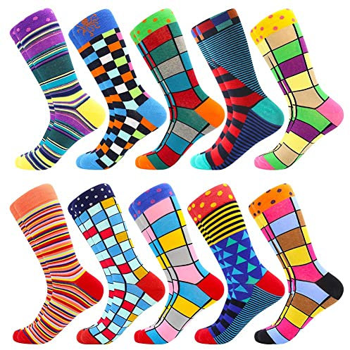 BISOUSOX Lustige Socken Herren 39-46 Geschenk für Männer Baumwolle Bunte Socken Lustig Strümpfe Fun Gemustertesocken Geburtstagsgeschenk