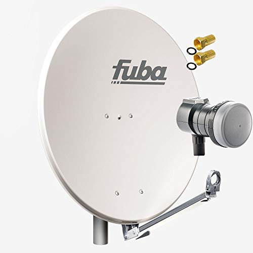 Fuba DAL 801 G + Single LNB Sat Satelliten Anlage Schüssel DEK 117 1 Teilnehmer Alu Spiegel Grau für 1 Teilnehmer HDTV 4K 3D kompatibel Aluminium