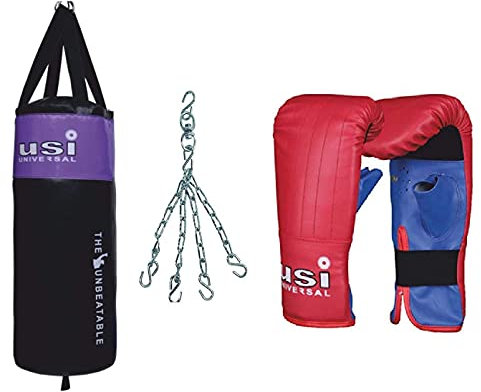 USI Crusher Boxsack, ungefüllt, MMA, schwerer Boxsack mit Kette, 150 cm