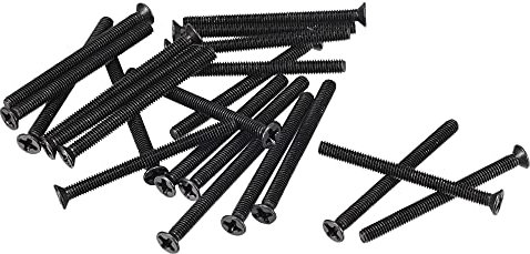 sourcing map M3 X 35mm Phillips Tornillo Sujetador Negro para Portátil PC TV Ventilador Interruptor 50 Piezas