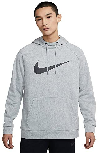 Nike Herren Dri-fit Kapuzenpullover, Dk Grey Heather/Black, XL EU
