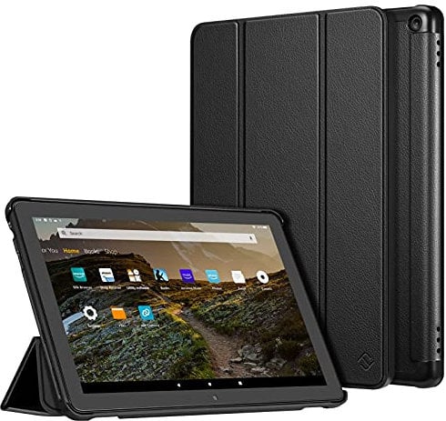 FINTIE SlimShell Funda para Amazon Fire HD 10 (Solo Compatible con el Tablet de 11.ª generación, Modelo de 2021) - Súper Delgada y Ligera Carcasa con Función Auto-Reposo/Activación, (*Negro)