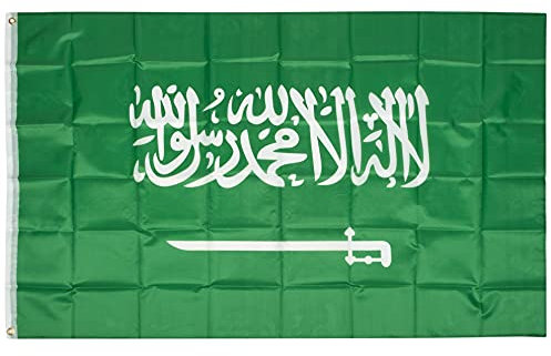Fahne 90x150 cm mit Ösen, Reißfest & beidseitig bedruckt (Saudi Arabien)