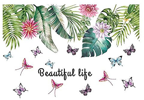 WandSticker Tropische Pflanzen Abnehmbare Wasserdicht Blätter Garten Wandtattoo DIY Topfpflanze Blätter Grün Gräser Wanddeko Für Kinderzimmer Wohnzimmer Schlafzimmer Flur Sofa Hintergrund