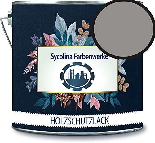 Holzschutzlack Holzlack Holzlasur wetterbeständiger Langzeitschutz Wetterschutzfarbe Holzschutzfarbe RAL 7030 Steingrau // Sycolina Farbenwerke