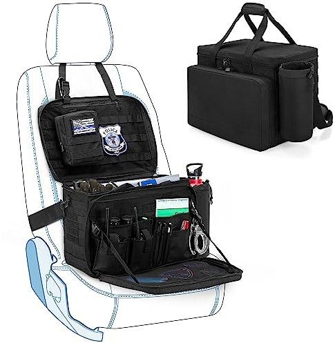 Trunab Range Bag Polizei Tasche Taktische Tasche, Molle Organizer Auto-Vordersitz-Organizer Passend für Beifahrersitz, Reisetasche Militär, Getränkehalter