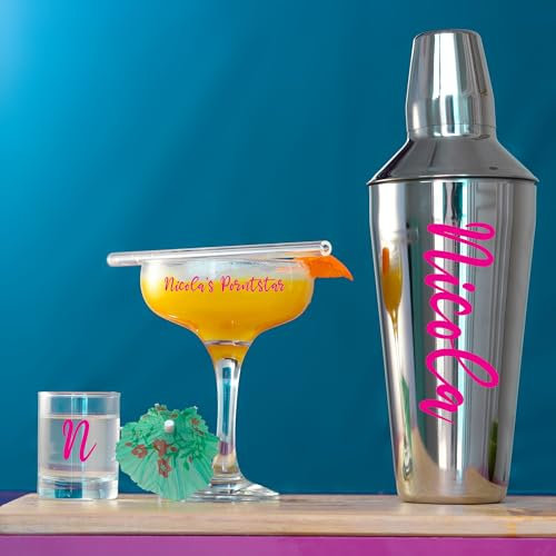 Personalised Pornstar Martini Cocktail Shaker & Glass Kit | Passionfruit Martini Gift Set | (Full Set)