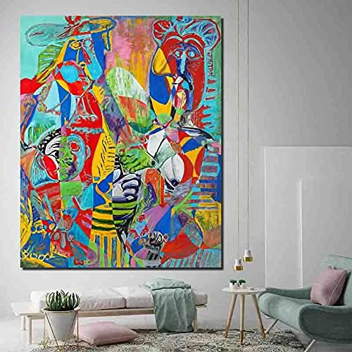 Dittelle Pablo Picasso Peintures sur toile Affiches abstraites et impressions Wall Art Picture for Living Home Wall Decor Impression sur toile 70x100cm sans cadre