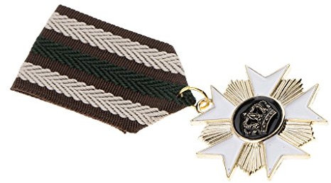 zalati Abzeichen Brosche Pin Vintage Stoff Medaille Abzeichen Anhänger Abzeichen Zubehör für Kostümparty formelle Kostüm Uniform – weiße Krone