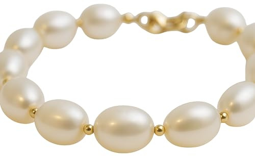 Sophia Rose Jewellery Perlenarmband Damen Süßwasser Zuchtperlen Armband | mit Verschluss aus 925 Sterlingsilber vergoldet, Geburtstagsgeschenk & handgefertigte Geschenkidee für Frauen