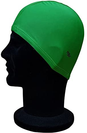 Blue Reef Gorro de natación de elastano elástico, antidesgarros, de fácil ajuste, liso, no impermeable, de lujo, para todas las edades a partir de 3 años (verde oscuro)