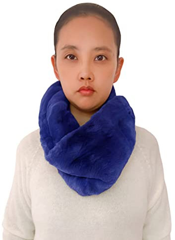 Lina & Lily Winter Loop Schal Snood Damen aus Kunstpelz (Königsblau)
