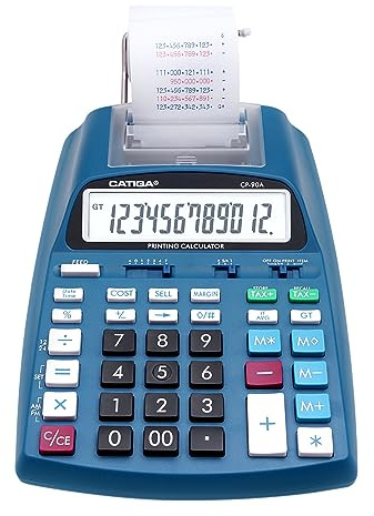 CATIGA New & Upgraded 2025 Printing Calculator Adding Machine 10 Key, Desktop Home Office Calculator with Paper Roll Print Out, Accounting Business Finance