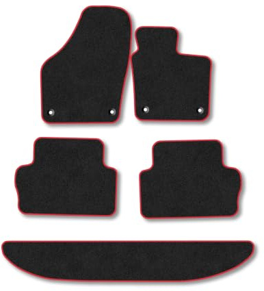 Seat Alhambra (2010-2022) [7 Seat] Carpet Car Mats | Red Edge Trim Tailored Fit Floor Mats Full Coverage Protection Accessories Easy Clean Anti Slip Made in the UK