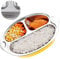 Guador Assiette Ventouse Pour Bébé Vaisselle Bébé Acier Inoxydable Enfants Vaisselles Assiette à Ventouse Assiette Bebe avec 3 Compartiments Baby Bols à Ventouse Ultra Puissante Enfants Vaisselles