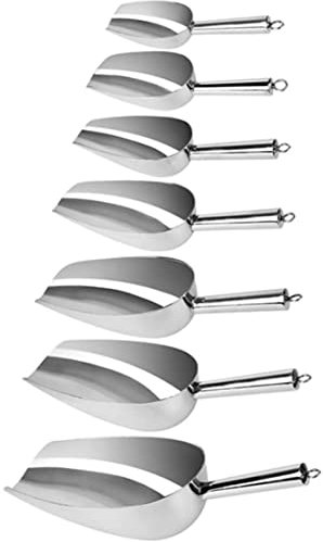 AKAZI Measuring Cups Metal Freezer Metals Ice Scooper Candy Scoops Metal Ice Shovel Ice Spoon Coffee Bean Scoop Candy Scoop Ice Scoop Food Spoon Wedding Silver Grain Scoop Shovel cups