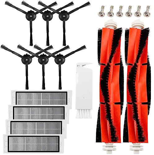 Ersatzteile für Xiaomi Roborock S5 Max S6 Max S6 Pure S6 MaxV S50 S51 S55 S60 S65 S5 S6 Saugroboter, Staubsauger-Teile Mi Robot 2 Zentralbürste&6 Seitenbürste&4 HEPA Filters&1 Reinigungshilfe