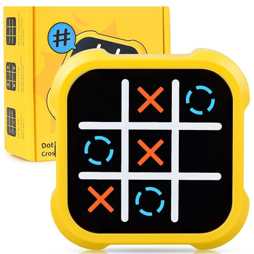 Tic Tac Toe Games Spiel, Intellektuelles Schachbrett Puzzle, Elektronische Handheld Spielekonsole, Montessori Spielzeug Fidget Toys für 3+ Jährige Jungs Mädchen Erwachsene Geschenke für Unterwegs