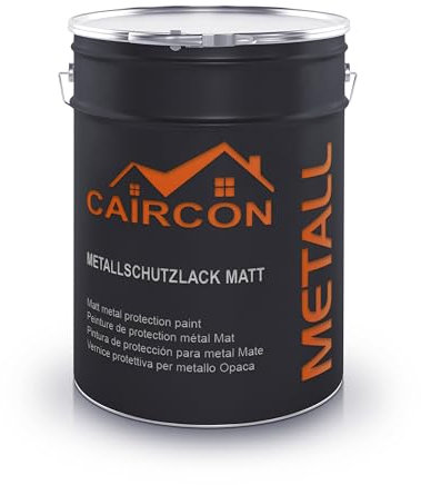 CAIRCON Metallschutzlack MATT 3in1 Metallfarbe Außen Rostschutzfarbe Silbergrau - 5L