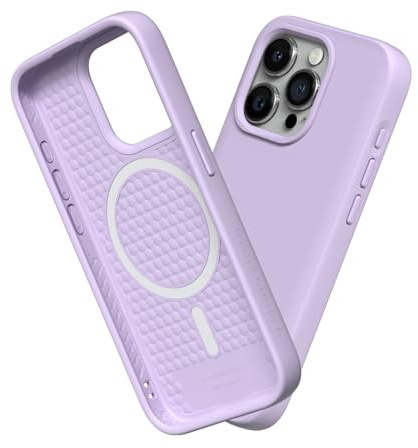 RhinoShield Case kompatibel mit [iPhone 15 Pro] | SolidSuit - MagSafe-kompatibel -Stoßdämpfende & schlanke Schutzhülle mit Premium Finish - 3.5 Meter Fallschutz - Violett