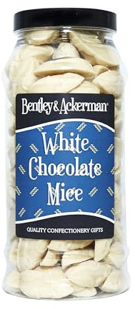 White Chocolate Mice (605g) Original Creamy White Chocolate Mice in a Jar By Bentley & Ackerman's Sweet Shop. Delightful Creation.