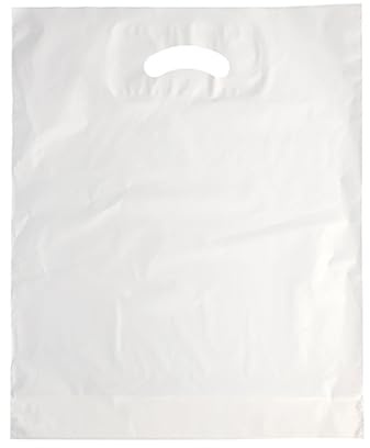 Starpak 400 Griffloch-Tragetaschen, HDPE 44 cm x 36 cm x 9 cm Weiss