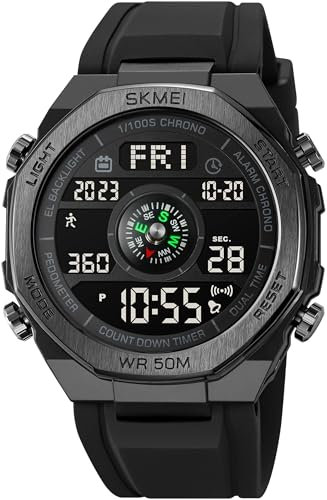 findtime Schrittzähler Uhr Nicht Bluetooth/Keine App/Ohne Handy Erforderlich Digital Fitnessuhr mit Pedometer Kalorienzähler Zum Joggen Laufen Laufuhr