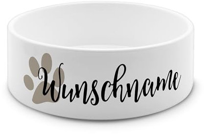PrintPlanet® - Futternapf mit Name oder Text personalisiert - Für Katzen und kleine Hunde - Napf Hundenapf Katzennapf selbst gestalten - Layout 02