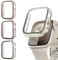 Lovmunia 3-Stück Schutzhülle mit Displayschutzfolie Kompatibel mit Apple Watch SE/6/5/4 40mm, Rundum Ultradünne Hard Gehäuse Eingebaut Kratzfest Gehärtetes Glas Schutzfolie für iWatch 40mm