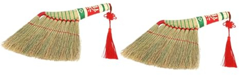 MAGICLULU 2pcs Manual Broom Grey Woven Broom Dusting Brush Household Cleaning Desk for Home