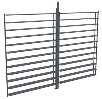 Vente-unique Claustra Sonnenblende, schwenkbar, aus Aluminium, für bioklimatische Pergola, Anthrazit ‚Äì L 2,78 x H 2,2 m ‚Äì Bolsena