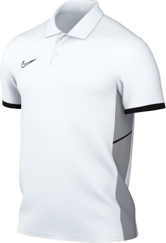Nike Herren Dri-Fit Academy25 Ss Polo T-Shirt, White/Black/Wolf Grey/Black, L