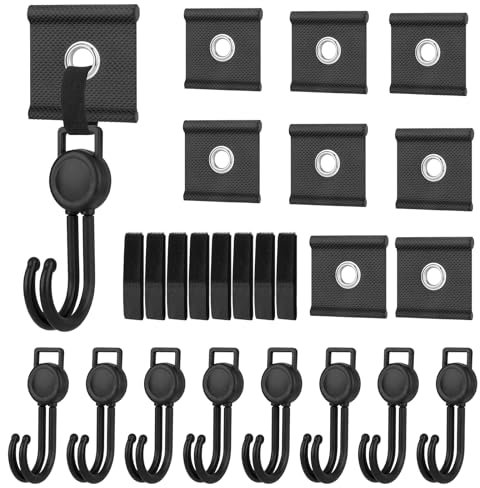 Ysimple 8 Stück Kederöse für Kederschiene - Kinderwagen Haken, Kederösen Wohnwagen 5/6mm - 7/8mm, Rv Markisenhaken Schwarz, Kederleisten Haken, Kederschiene Zubehör für Camping Zelt Caravan Vorzelt