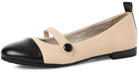 MARCO TOZZI Damen Ballerinas mit Lederanteil Elegant