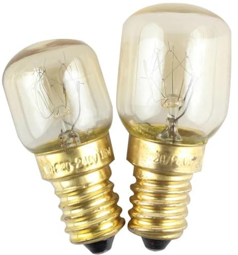 LIGHBIB Luz De Horno Resistente Al Calor, Filamento Resistente Al Calor, 15W, 25W, Luz Para Refrigerador, Bombilla De Filamento Con Cabezal De Lámpara De Latón E14,ORO 15W,2 Piezas