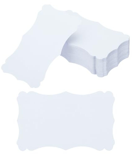 PATIKIL 3x5 Leere Papier Visitenkarten, 120er Pack Kleine Index-Flashkarten Wörter Nachricht Notizkarte Mini-Papiertags Spitze für DIY-Geschenk, Weiß