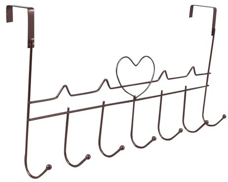 SOLUSTRE Gancho De Puerta Metálico Para Colgar Ropa Perchero De Puerta Ganchos Para Dormitorio Color Marrón Organizador