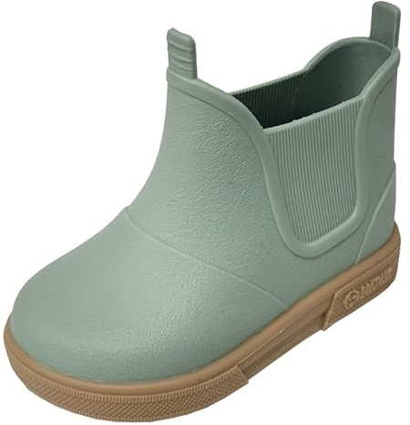 Boatilus BabyBeatly, stivali da pioggia unisex, da bambino, 100% impermeabili VERDE PASTELLO/BEIGE tg.21