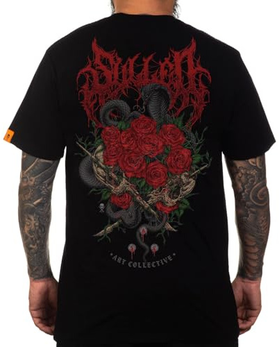 Sullen Clothing T-Shirt Poisoned Petals Art Collective Tattoo Rosen Schlange, Größe:L